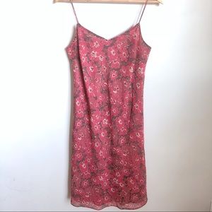 EUC - LOFT red floral sheath midi dress